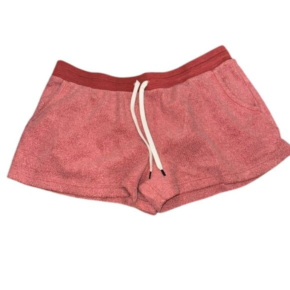 Avia Womens Terry Cloth Lounge Shorts Red XXL Elastic Waist Pockets